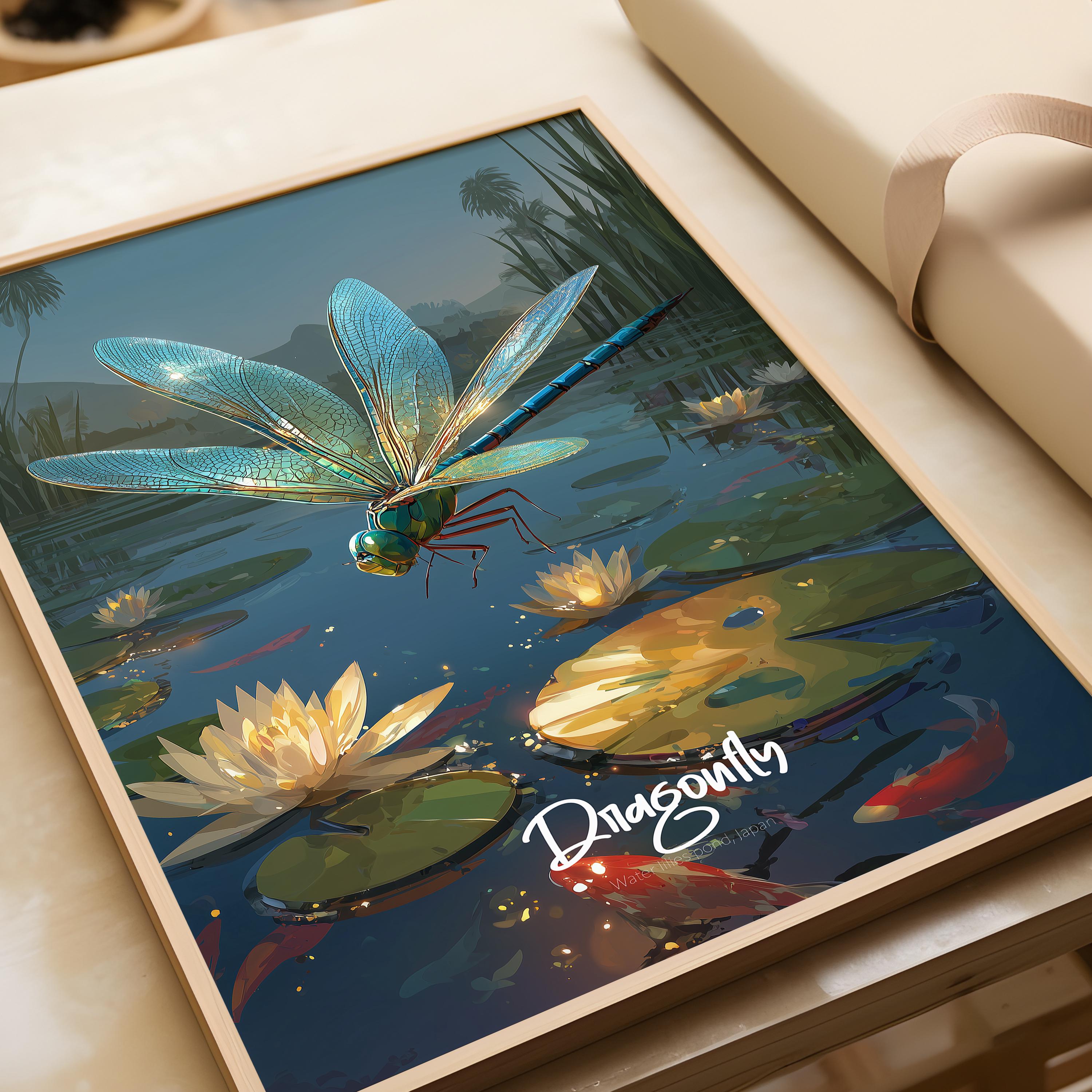 Dragonfly Wall Art Print: Elegant Insect Poster, Nature Decor