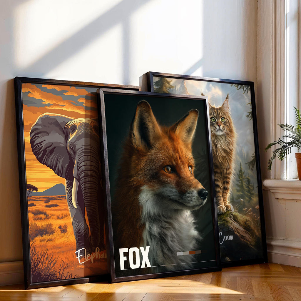 Fox Framed Poster: Woodland Animal Wall Art for Nursery or Kids Room