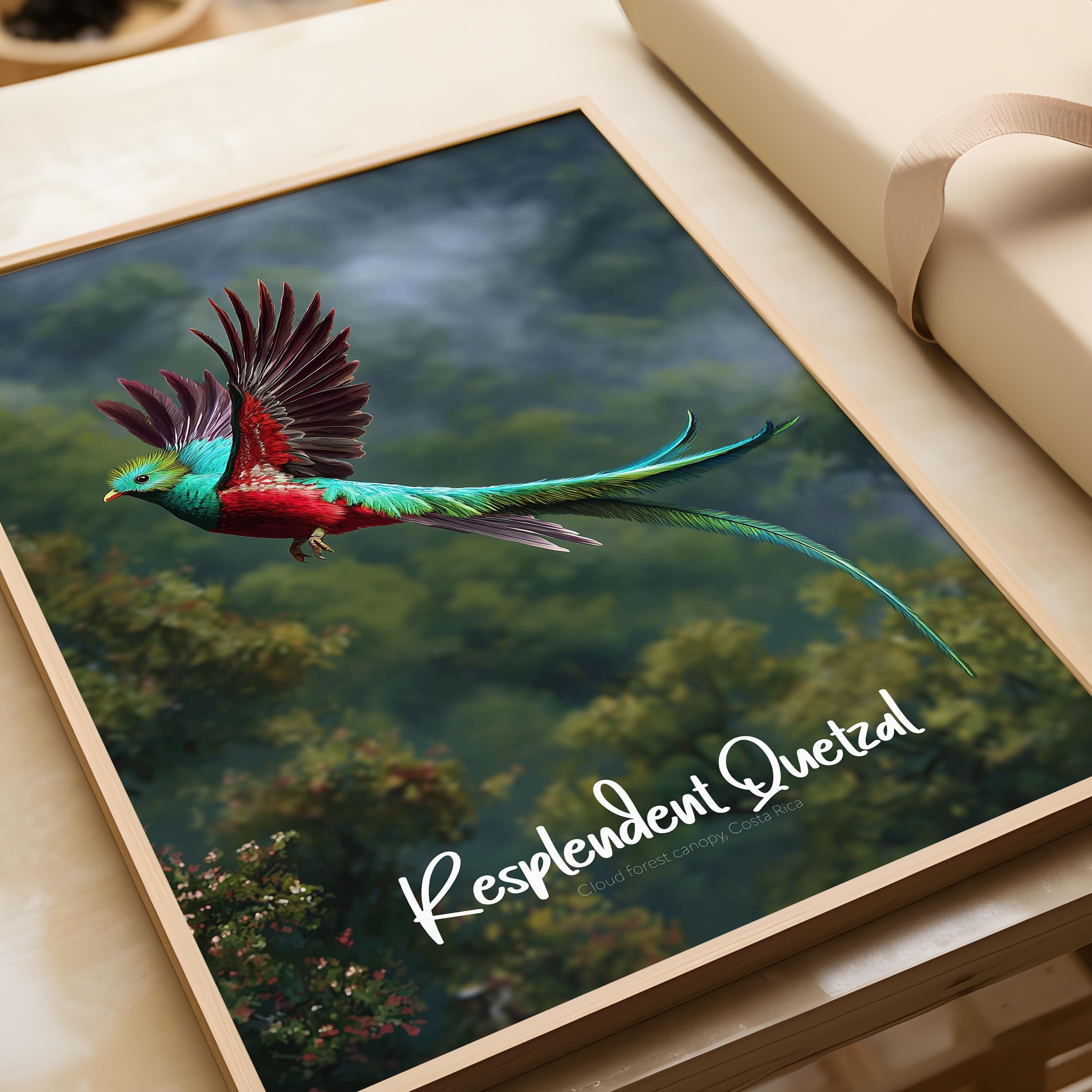 Resplendent Quetzal Print: Colorful Tropical Bird Wall Art