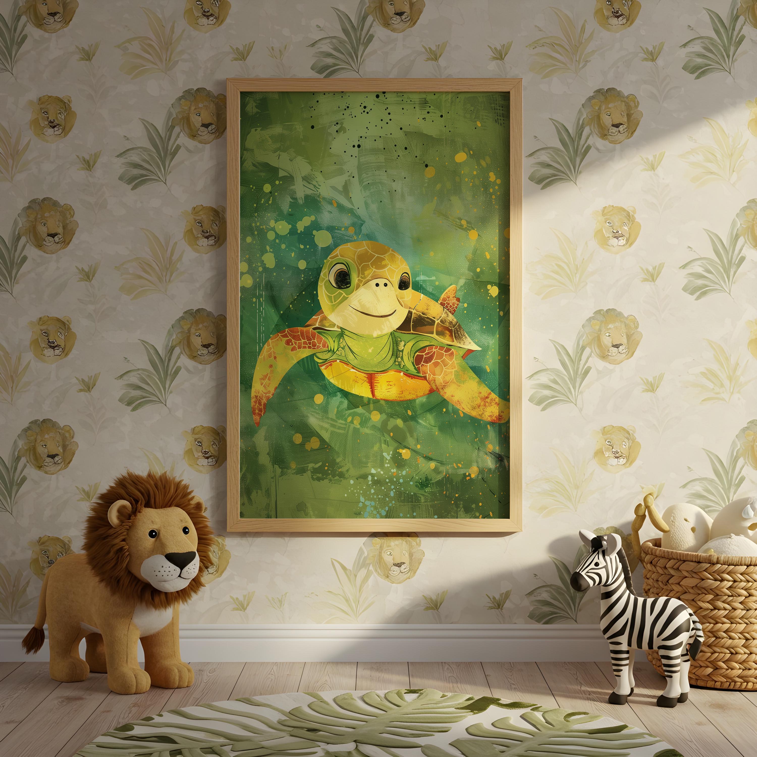 Sea Turtle Nursery Wall Art – Ocean Animal Print