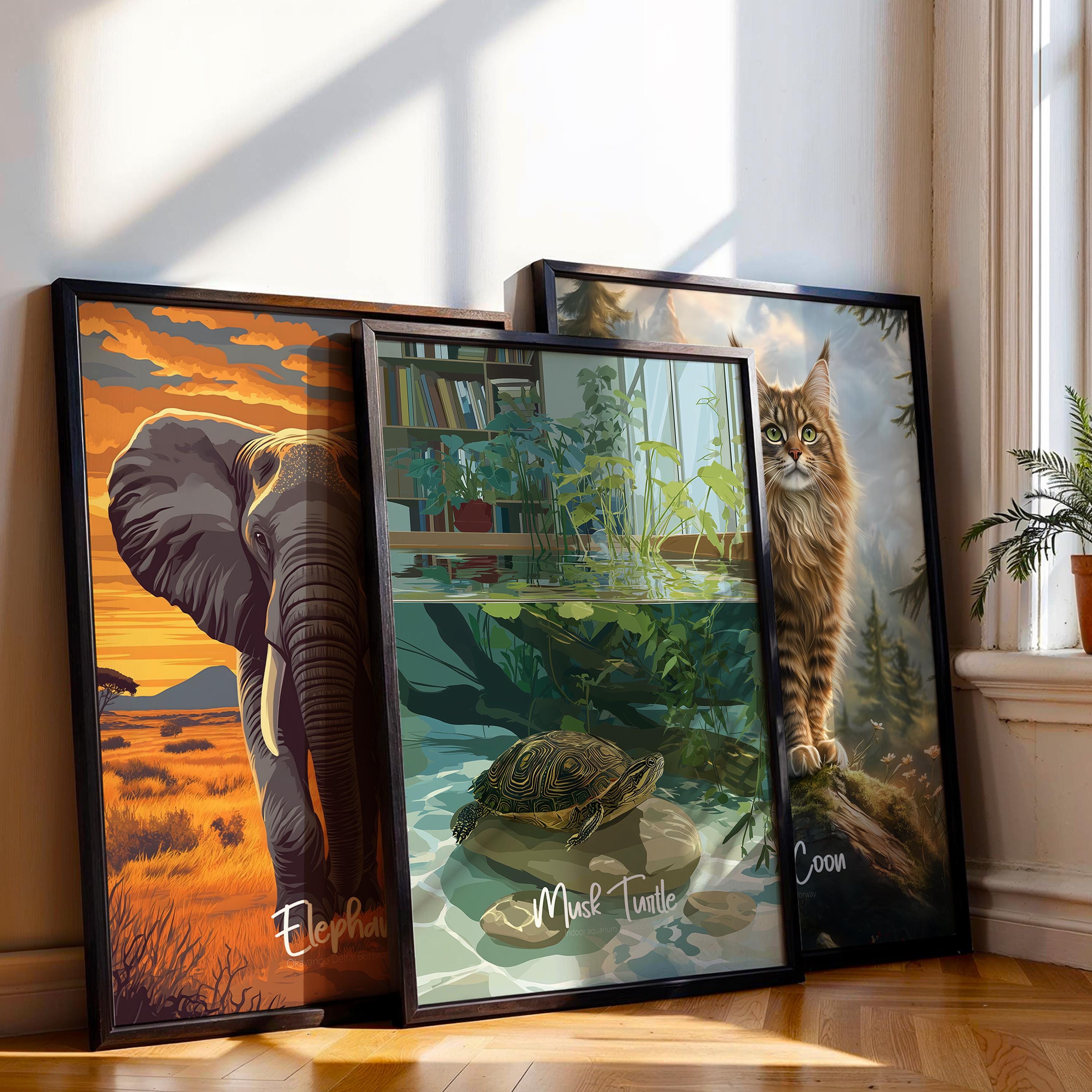 Musk Turtle Print: Aquatic Animal Wall Art for Kids Room