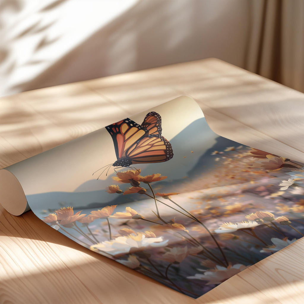 Monarch Butterfly Print: Vibrant Insect Wall Art for Nature Decor