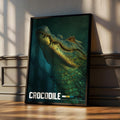 Crocodile Framed Poster: Reptile Wall Art for Nursery or Kids Room
