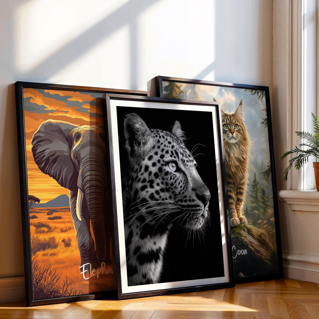 Black and White Leopard Print: Majestic Big Cat Wall Art