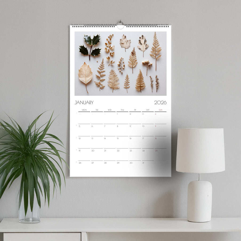 2026 Pressed Flower Wall Calendar A3: Botanical Art Print