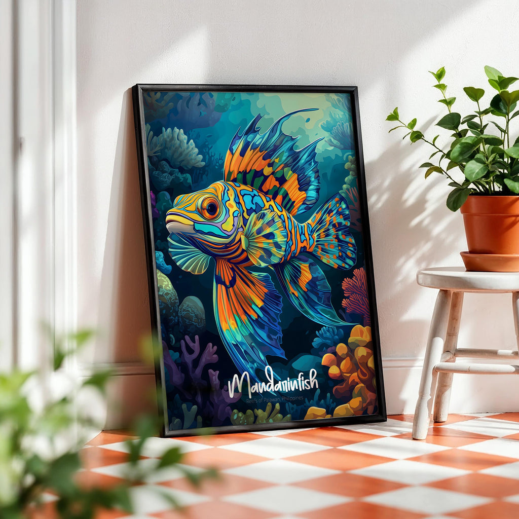 Mandarinfish Wall Art: Tropical Ocean Print, Coastal Home Decor