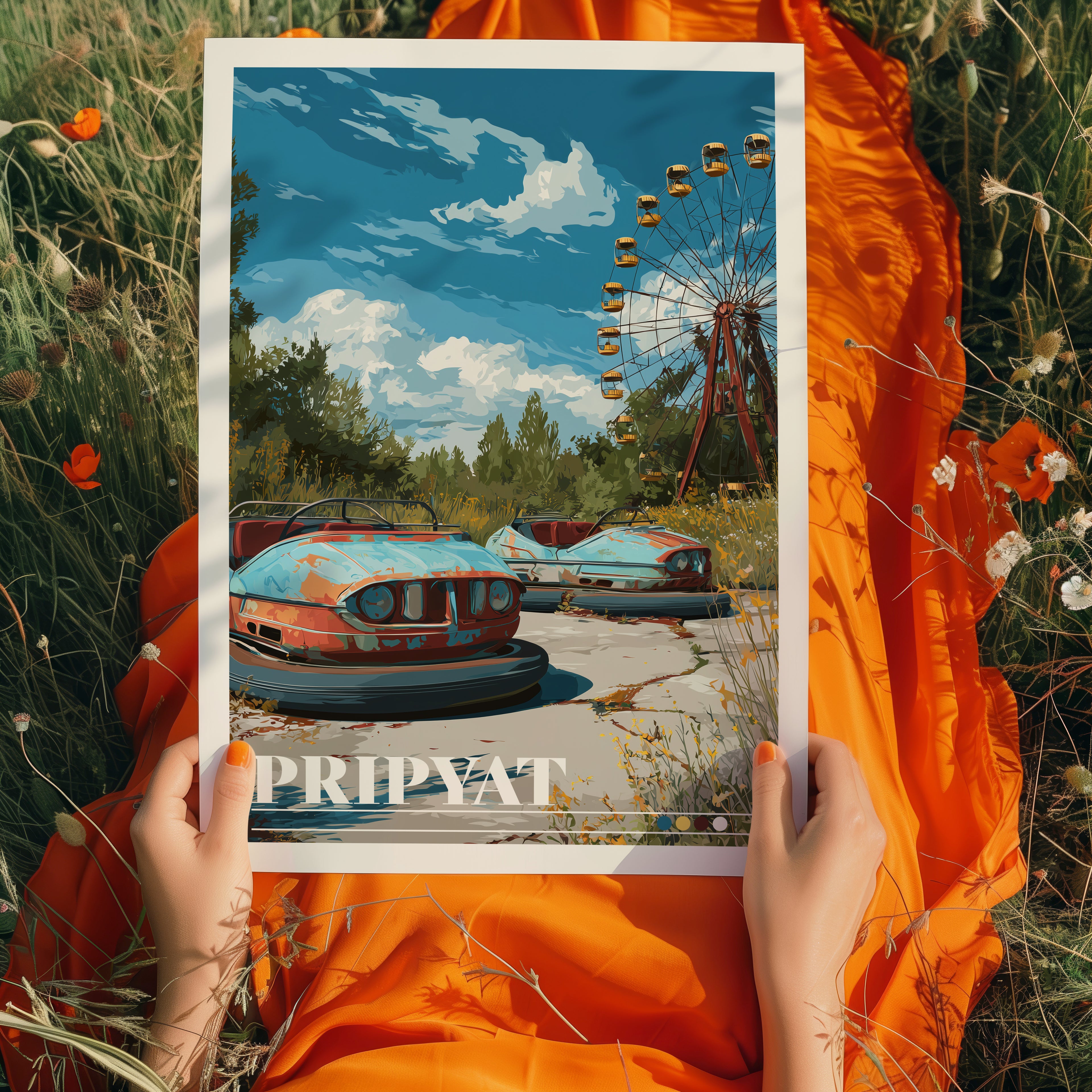 Chernobyl Travel Poster: Pripyat Amusement Park Print, Ukraine Wall Art