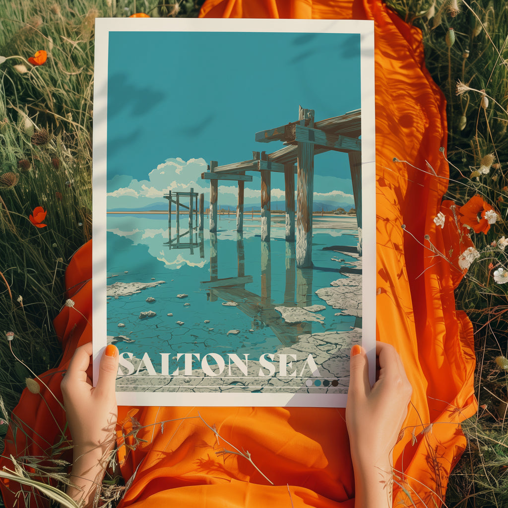 Salton Sea Travel Poster: California Print, USA Wall Art