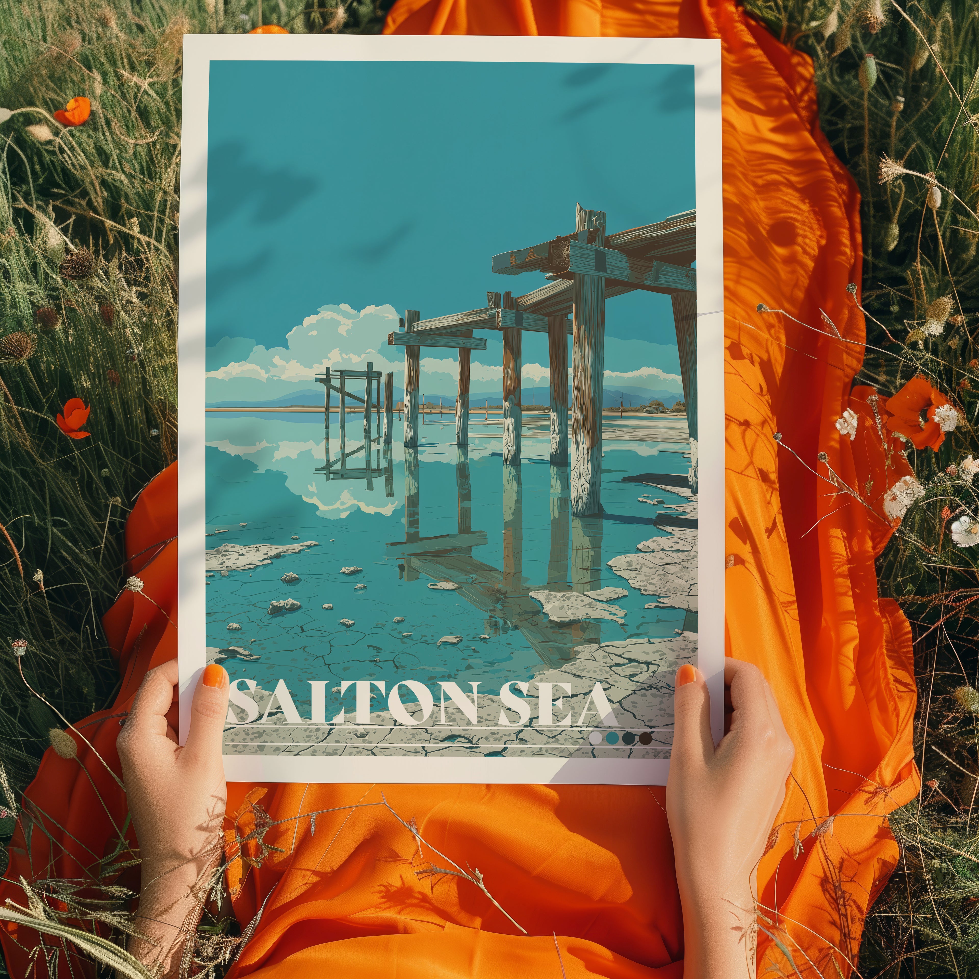 Salton Sea Travel Poster: California Print, USA Wall Art