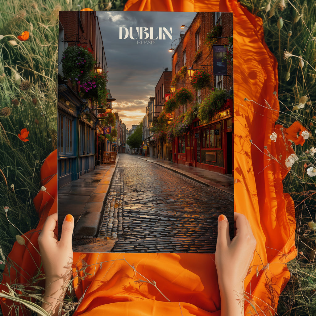 Dublin Ireland Poster – Cityscape Wall Art Print, Irish Travel Decor, Historic Architecture Landscape Photography