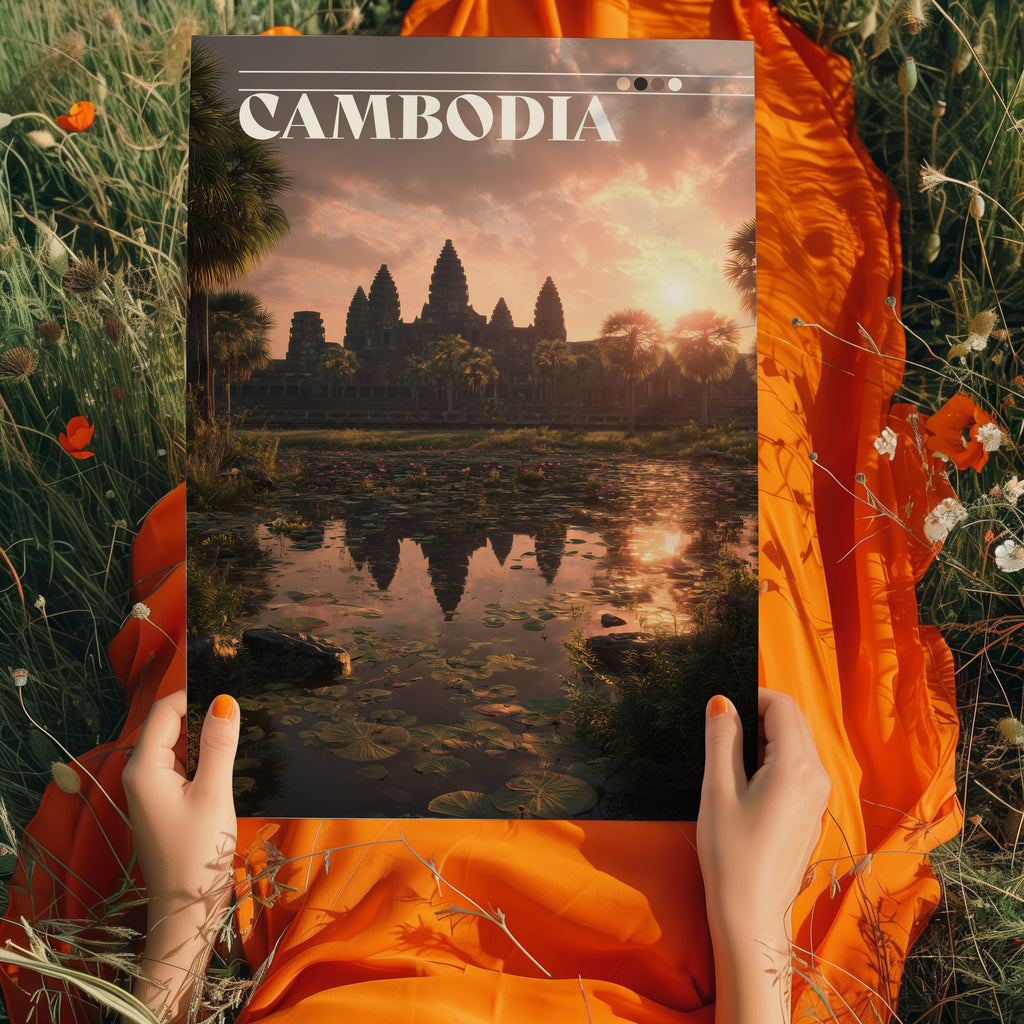 Angkor Wat Sunrise Travel Print: Cambodia Temple Art, Southeast Asia Decor