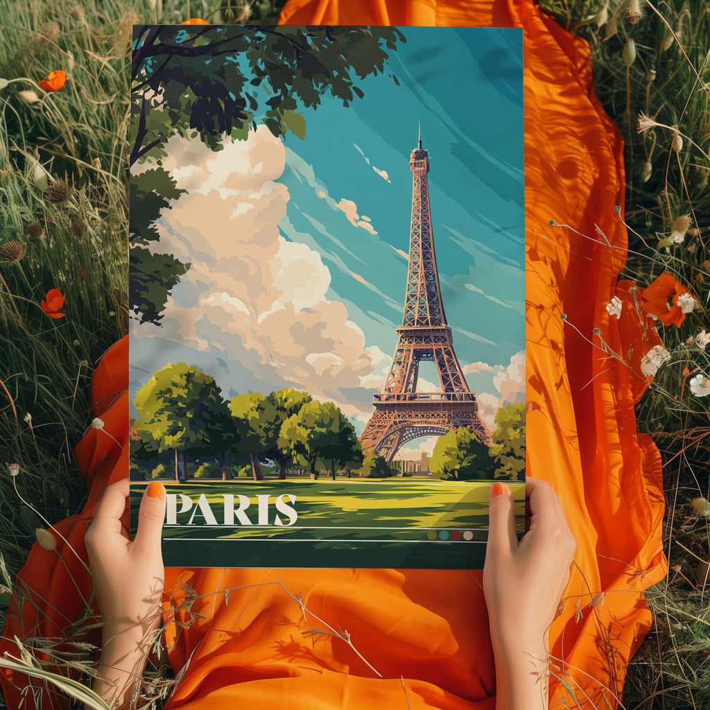 Paris France Poster – Eiffel Tower Wall Art, Romantic City Print, European Travel Photography Decor