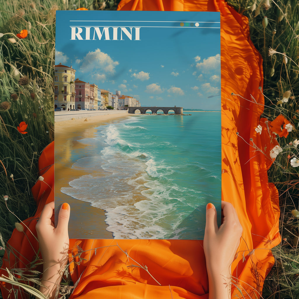 Rimini Italy Poster – Adriatic Coast Wall Art, Seaside Beach Print, Mediterranean Travel Photography Decor