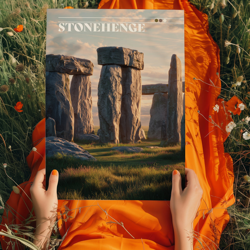 Stonehenge poster showing prehistoric stone circle in vivid detail