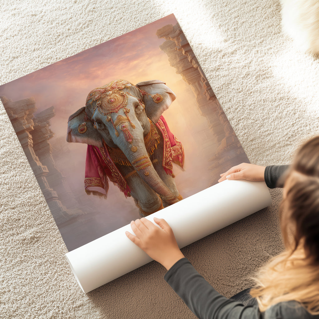 Royal Elephant Print: Indian Decor, Exotic Boho Wall Art