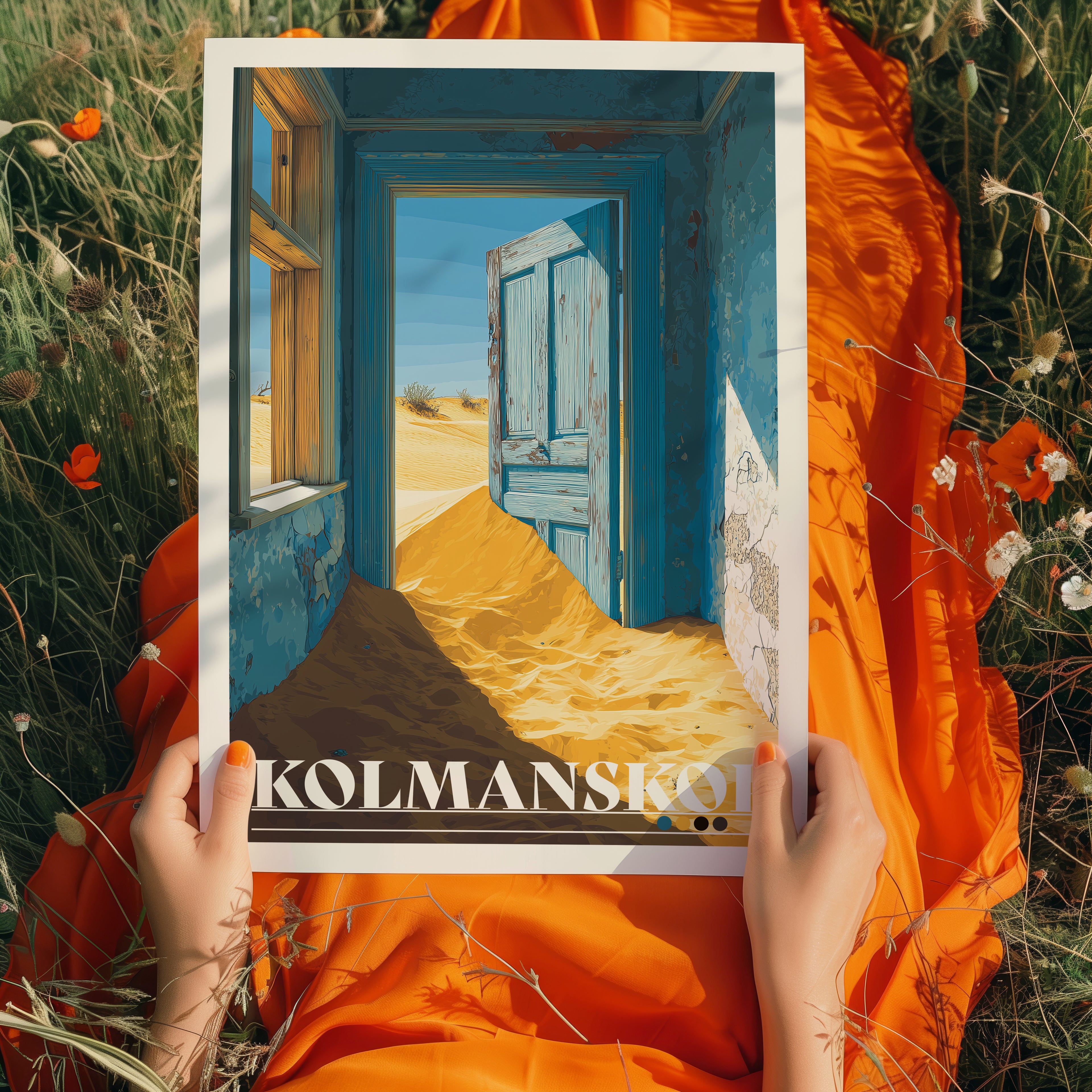 Kolmanskop Travel Poster: Abandoned House Print, Namibia Wall Art