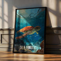 Sea Turtle Wall Art Print: Coastal Marine Animal Decor