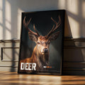 Deer Framed Poster: Woodland Animal Wall Art for Nursery or Kids Room