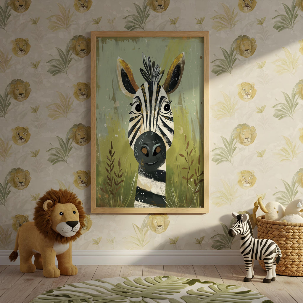 Zebra Nursery Wall Art – Safari Animal Print for Kids