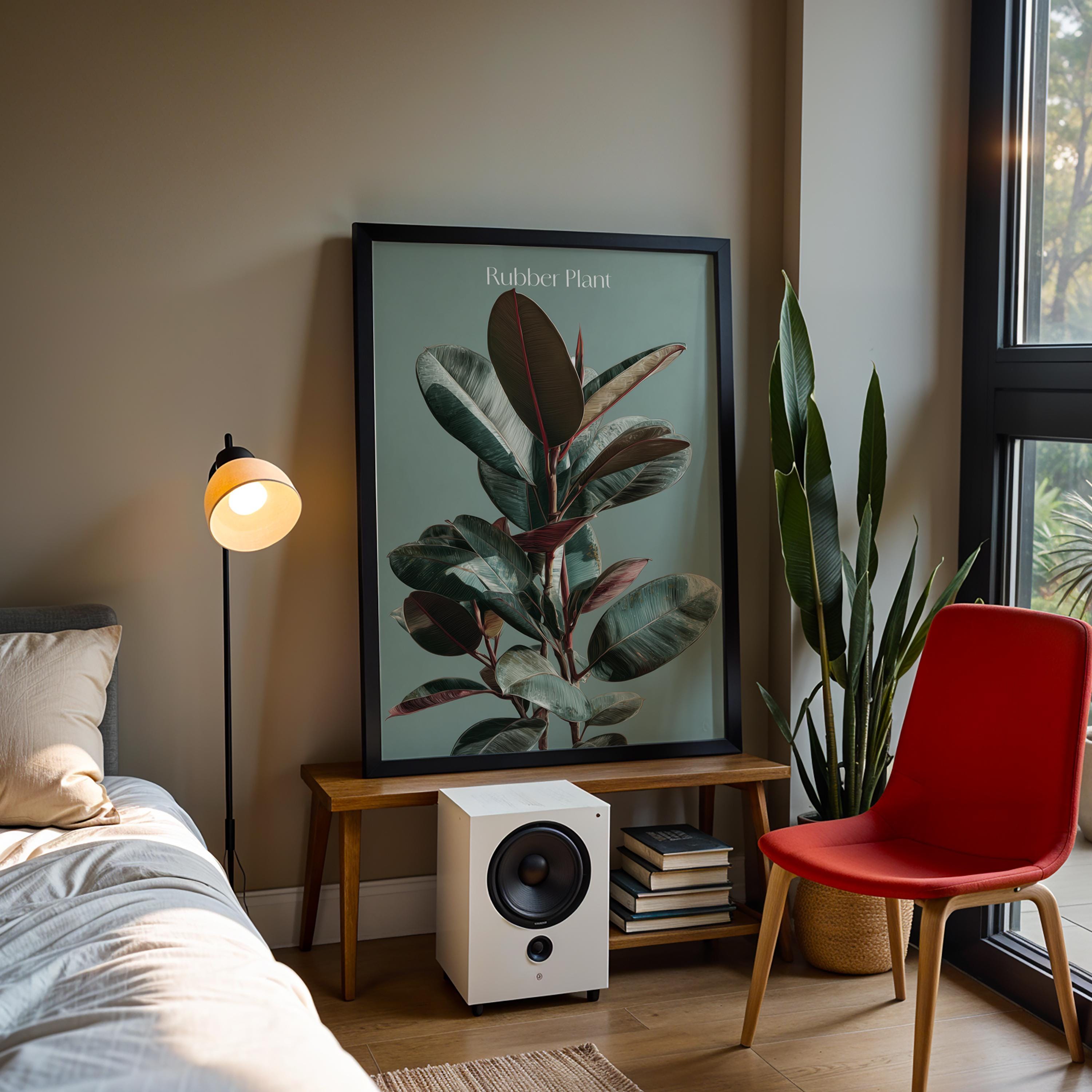 Rubber Plant Print: Tropical Botanical Wall Art, Plant Lover Gift