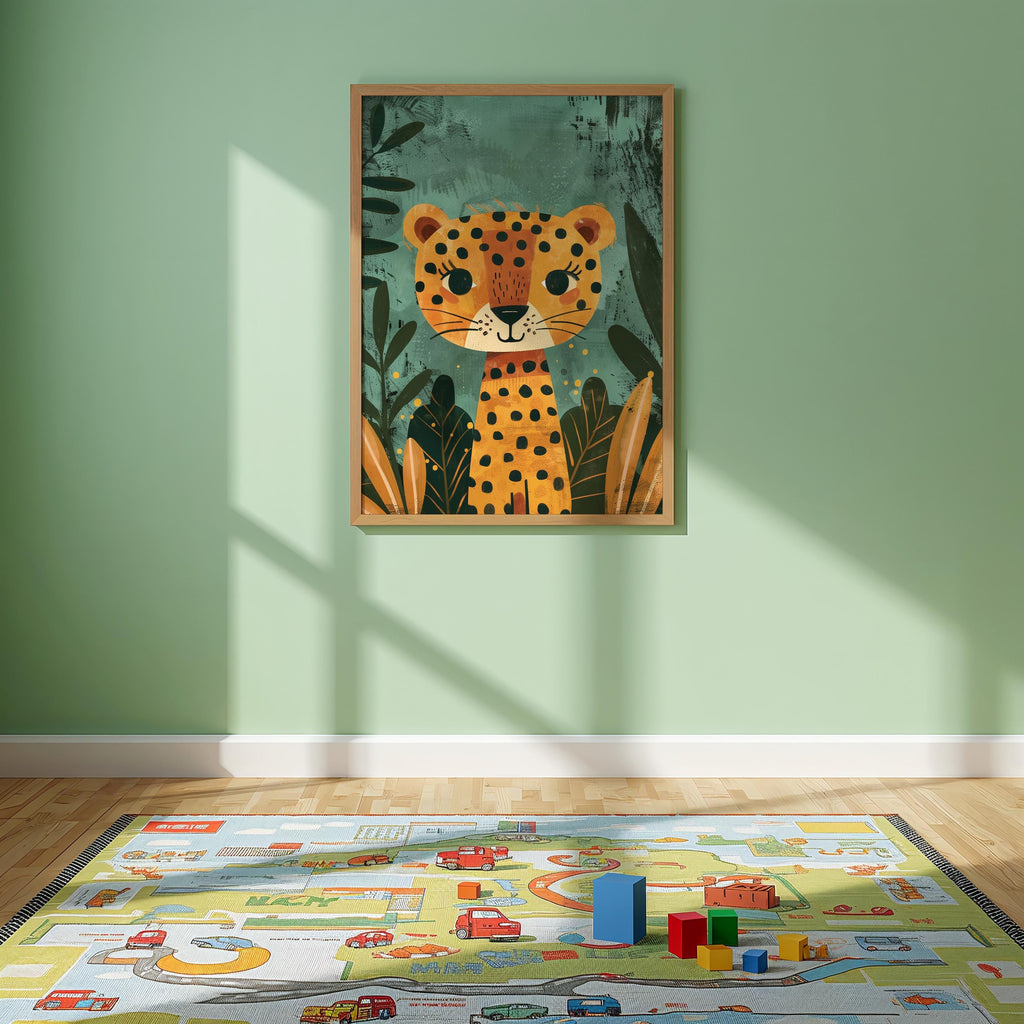 Leopard Nursery Wall Art – Safari Animal Print for Kids