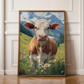 Vintage Cow Print: Rustic Farmhouse Kitchen Wall Art, Framed