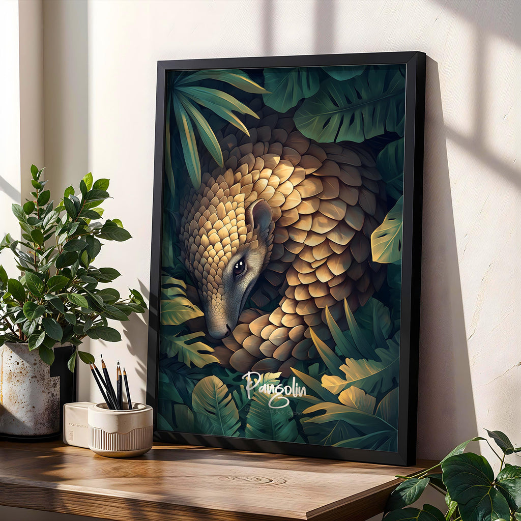 Pangolin Illustration Print: Wildlife Wall Art for Nature Lovers