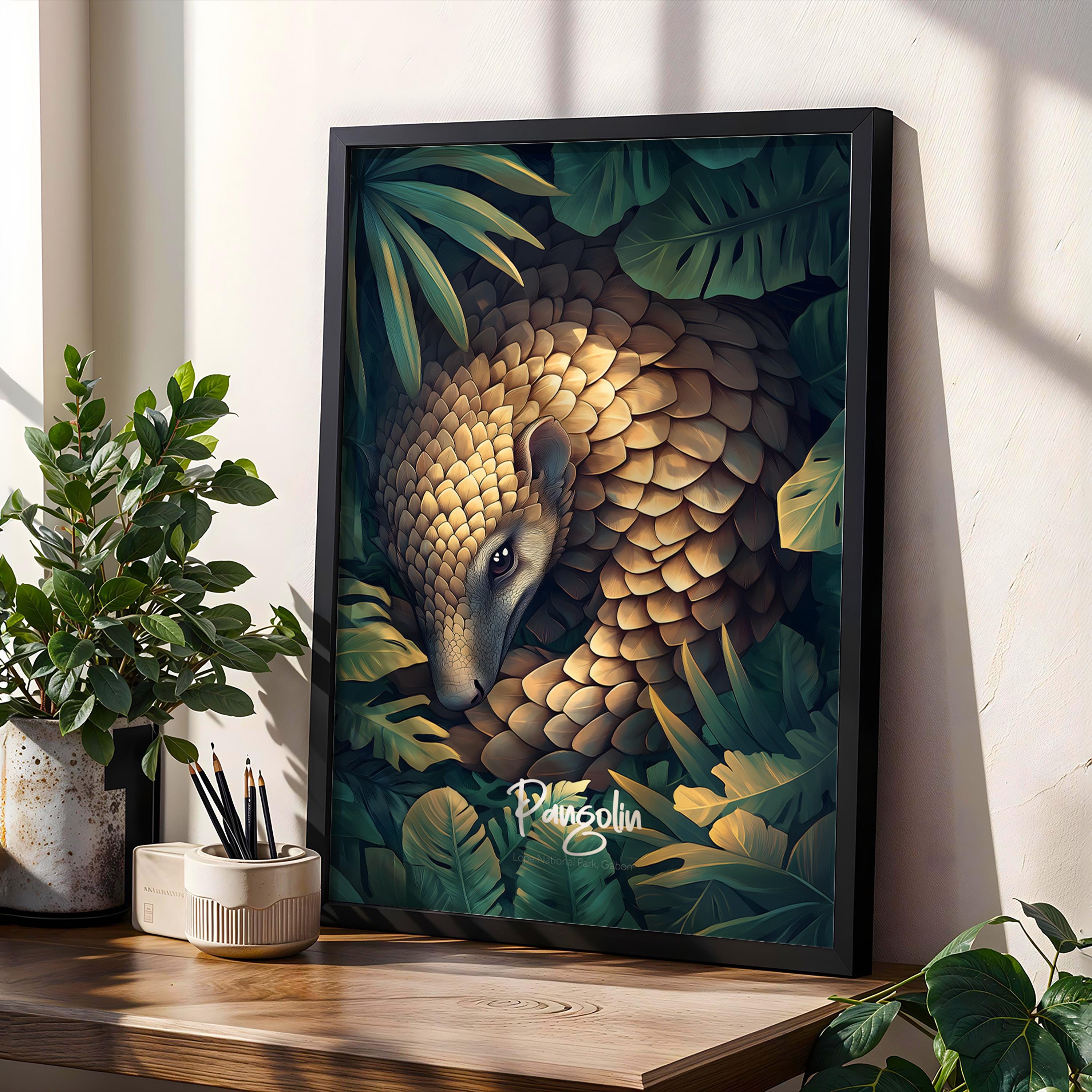 Pangolin Illustration Print: Wildlife Wall Art for Nature Lovers
