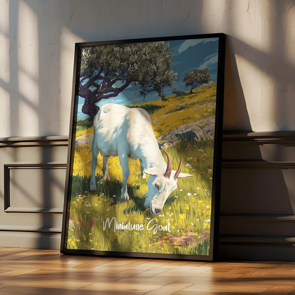 Miniature Goat Art Print – Farmhouse Animal Nursery Decor