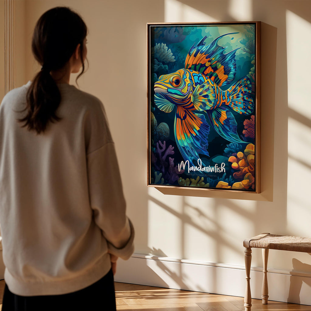 Mandarinfish Wall Art: Tropical Ocean Print, Coastal Home Decor