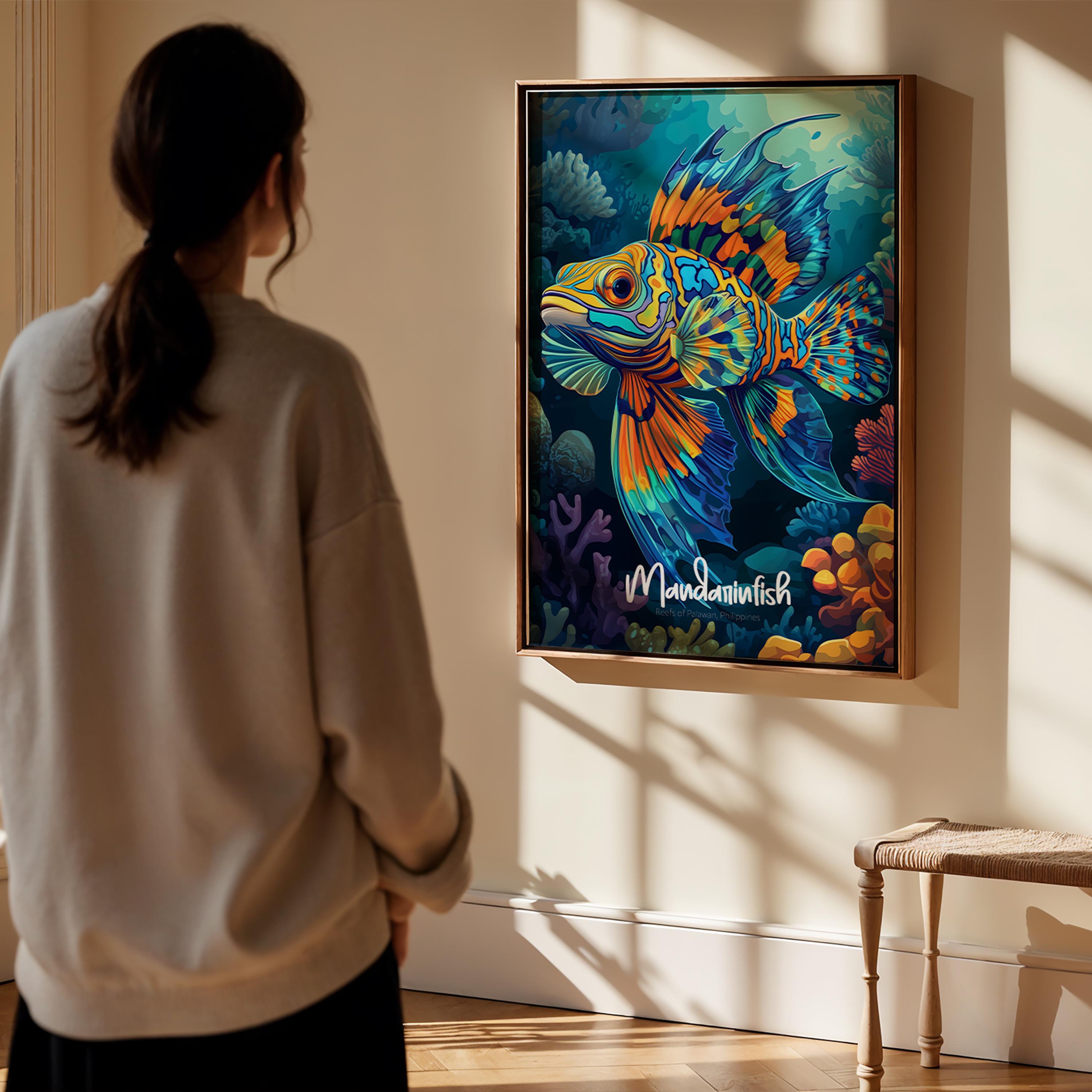 Mandarinfish Wall Art: Tropical Ocean Print, Coastal Home Decor