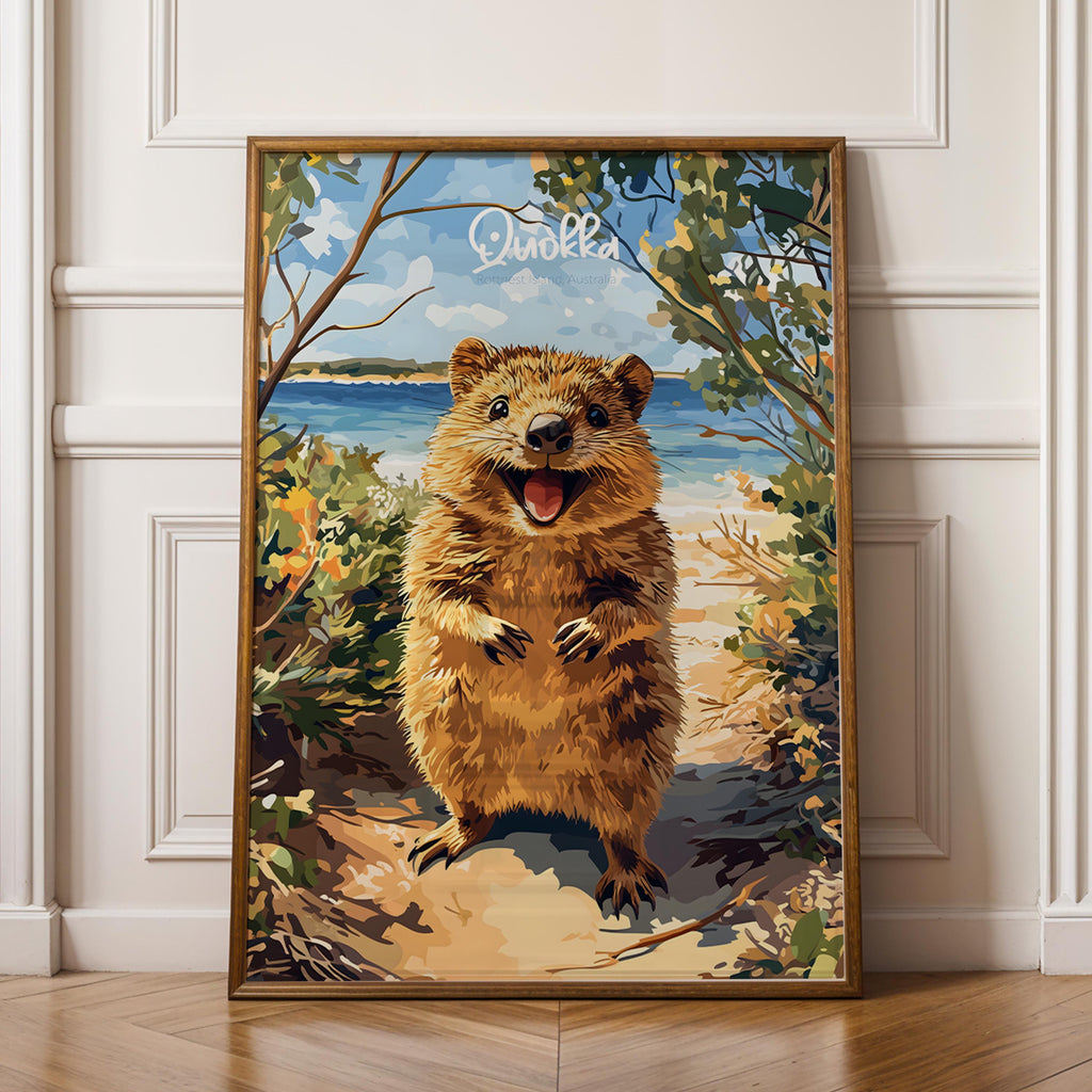 Quokka Animal Print: Cheerful Australian Wildlife Poster