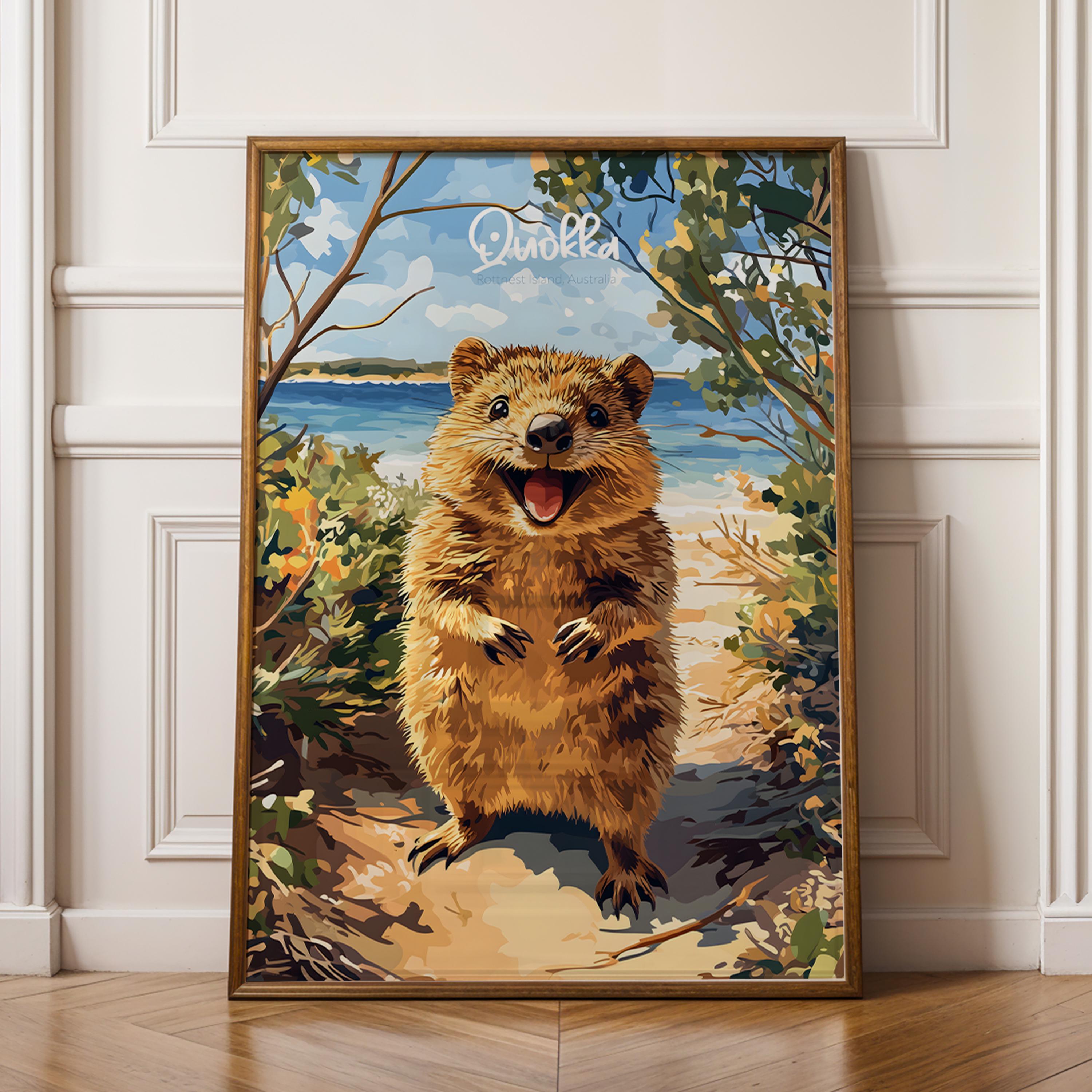 Quokka Animal Print: Cheerful Australian Wildlife Poster