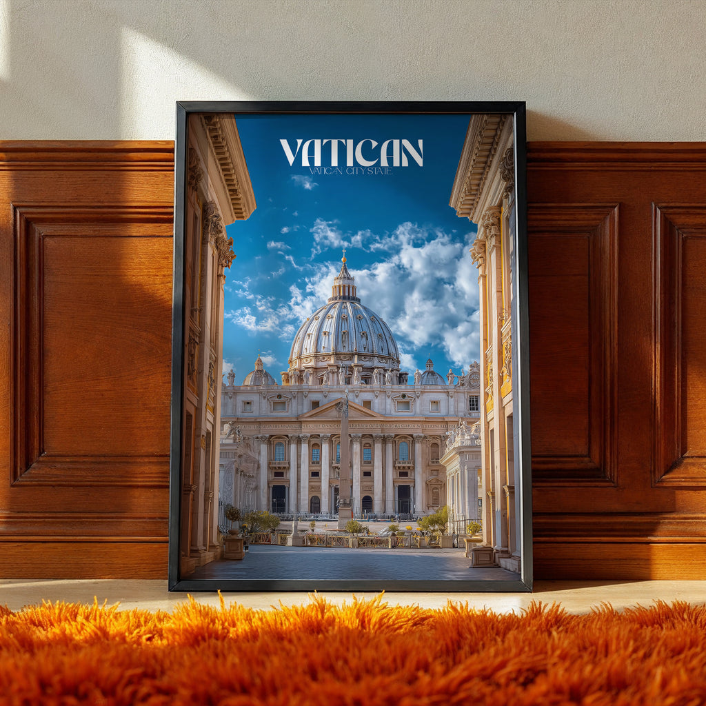 Vatican City Travel Poster: St. Peter's Basilica Art Print