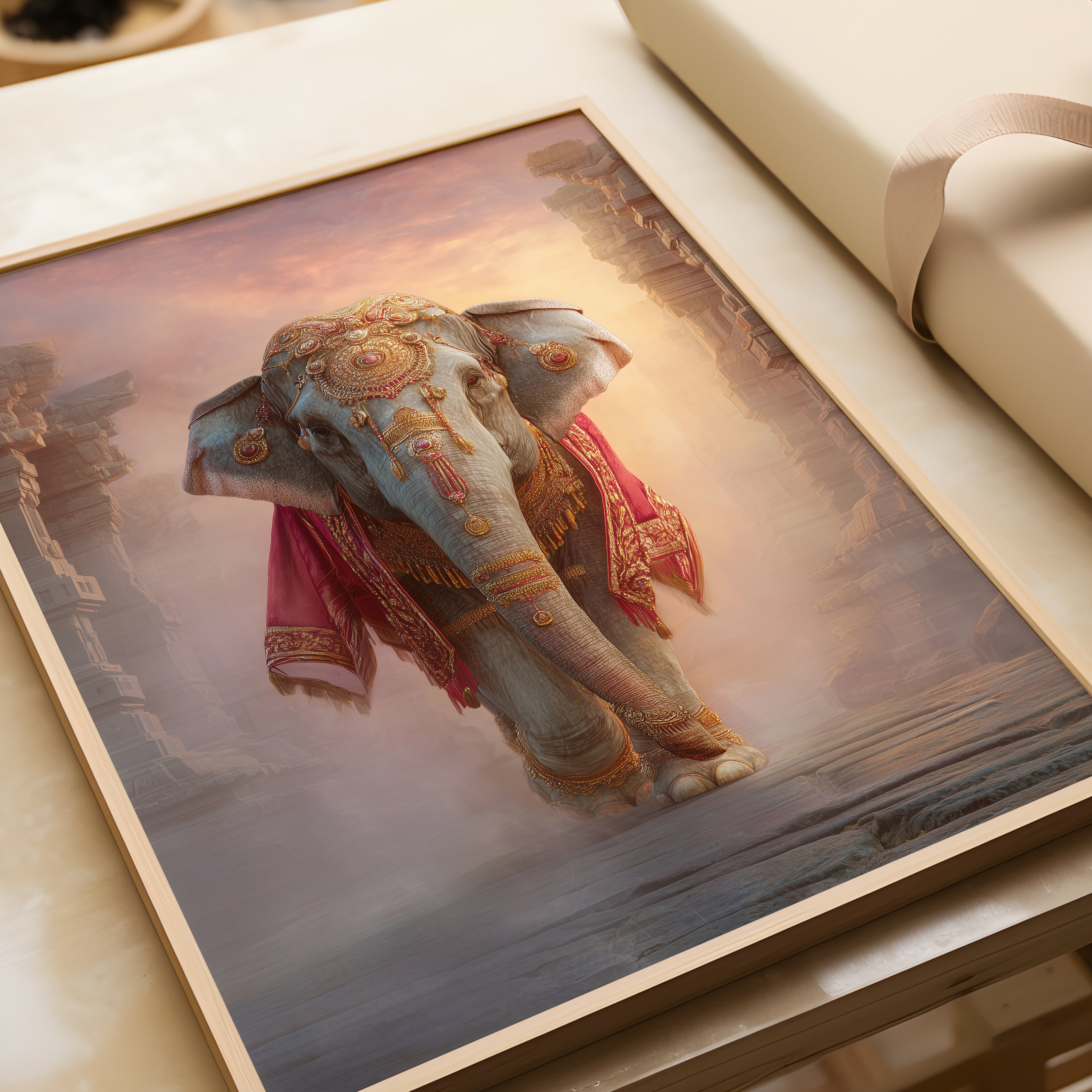 Royal Elephant Print: Indian Decor, Exotic Boho Wall Art