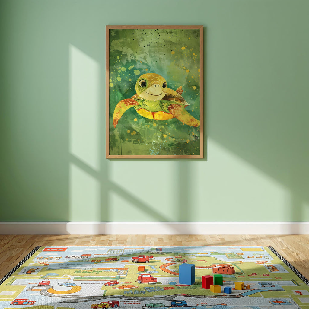 Sea Turtle Nursery Wall Art – Ocean Animal Print