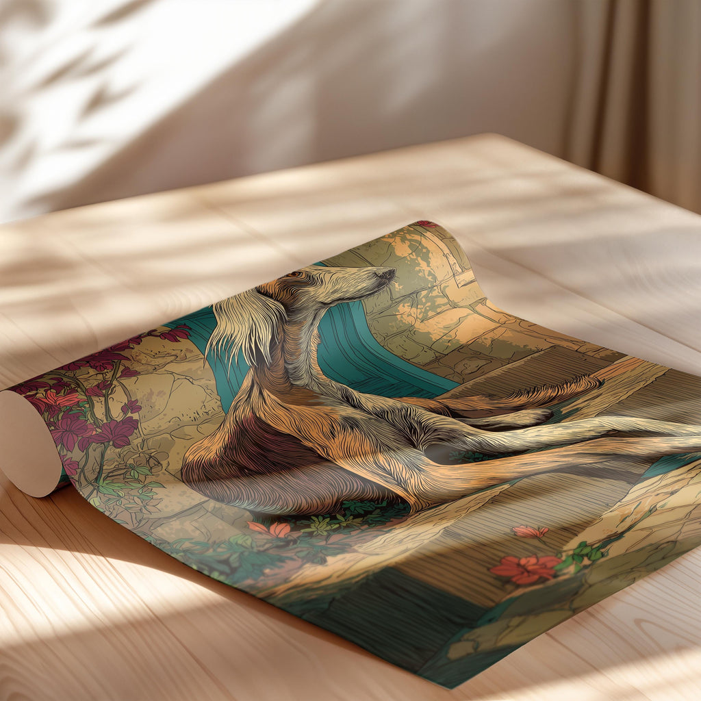 Saluki Dog Art Print: Elegant Sighthound Poster, Desert Decor