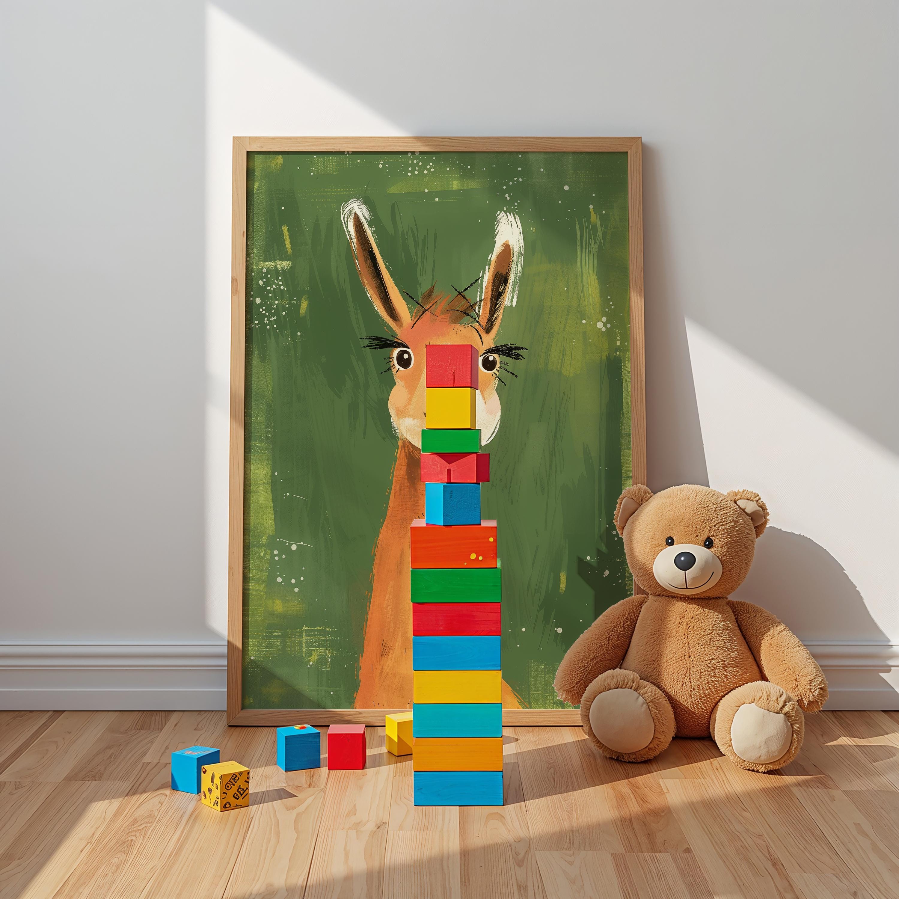 Llama Nursery Wall Art – Andean Animal Print