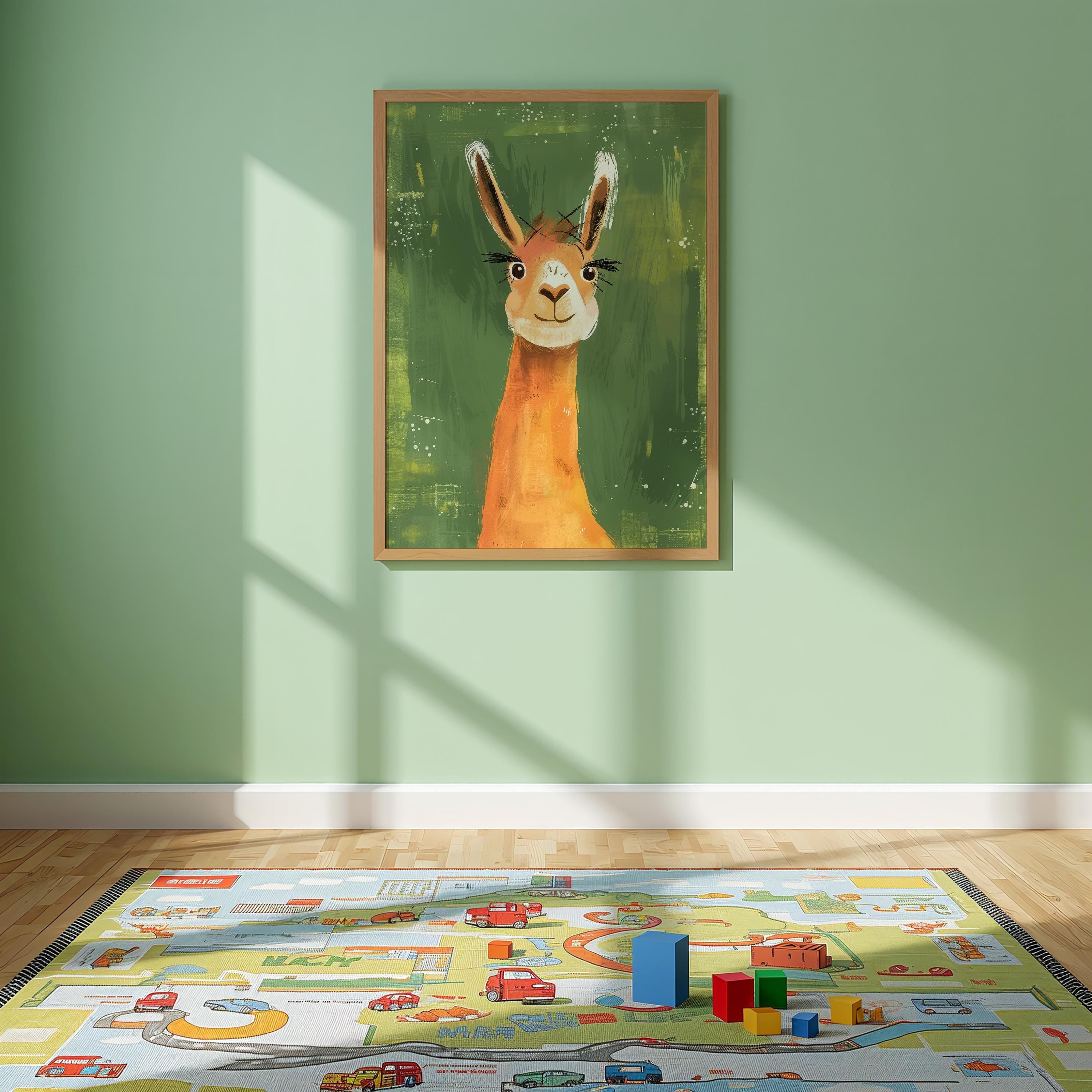 Llama Nursery Wall Art – Andean Animal Print