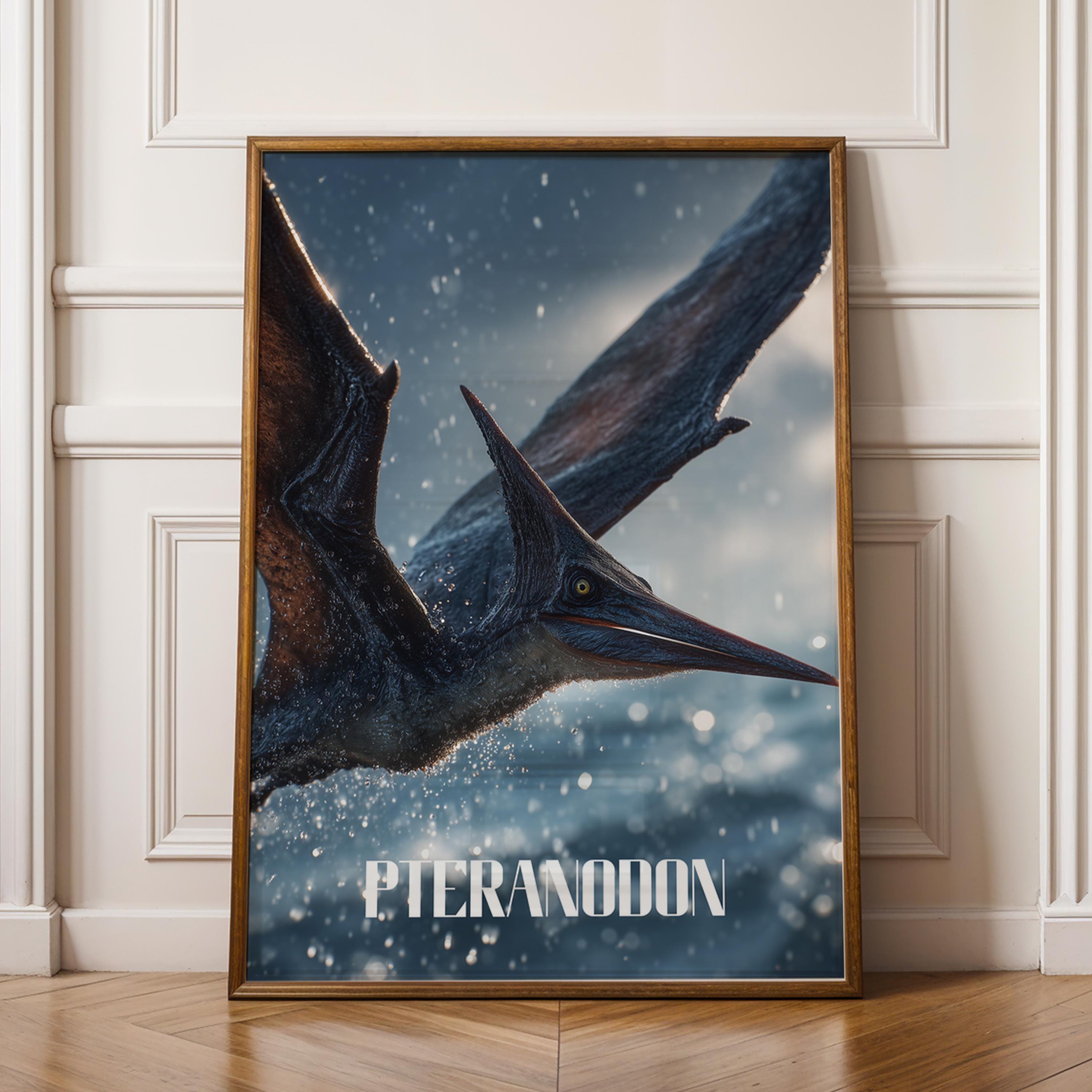 Pteranodon Poster for Kids Room – Flying Dinosaur Wall Art for Nursery or Playroom