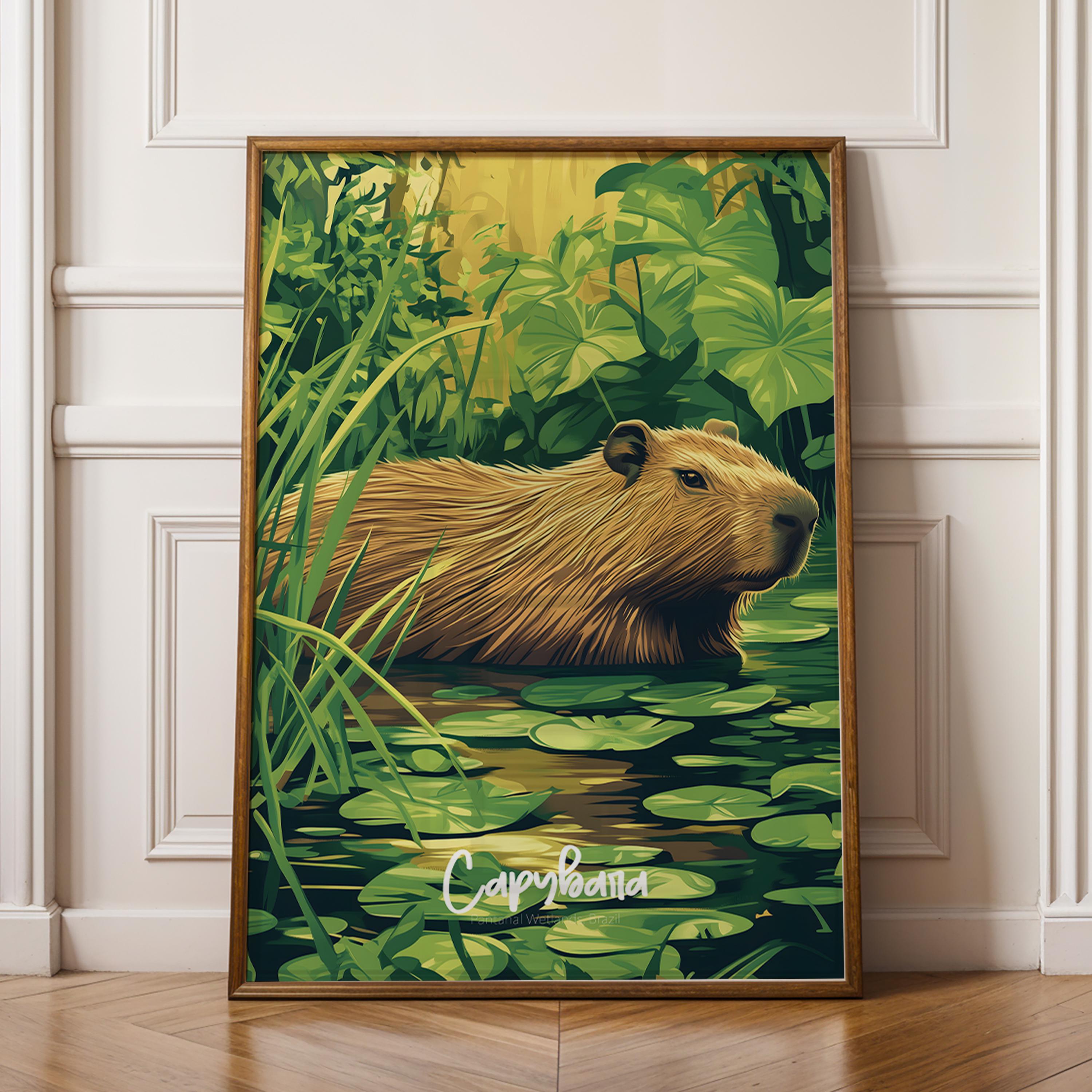Capybara Art Print – Wildlife Illustration, Home or Nursery Decor