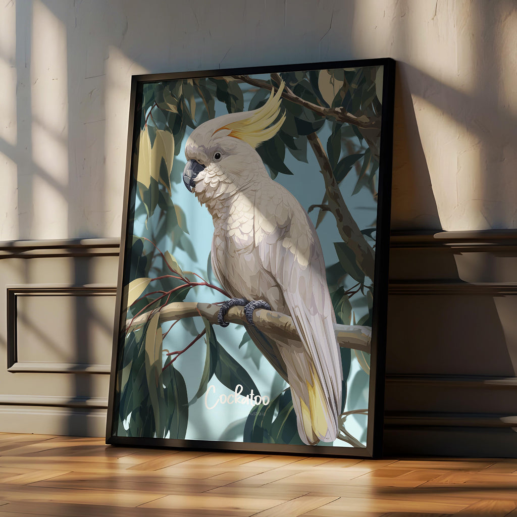 Cockatoo Framed Poster: Colourful Australian Bird Wall Art