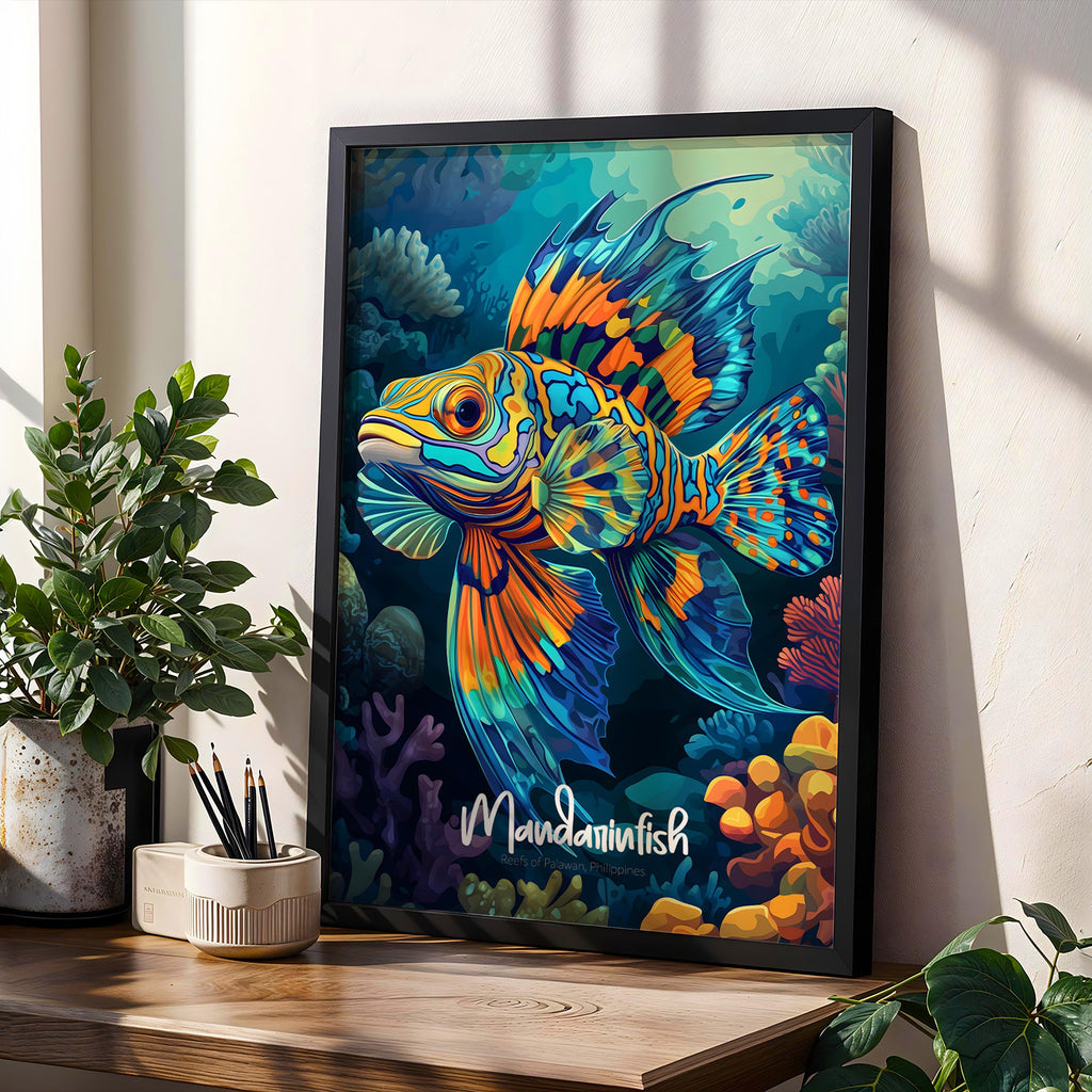 Mandarinfish Wall Art: Tropical Ocean Print, Coastal Home Decor