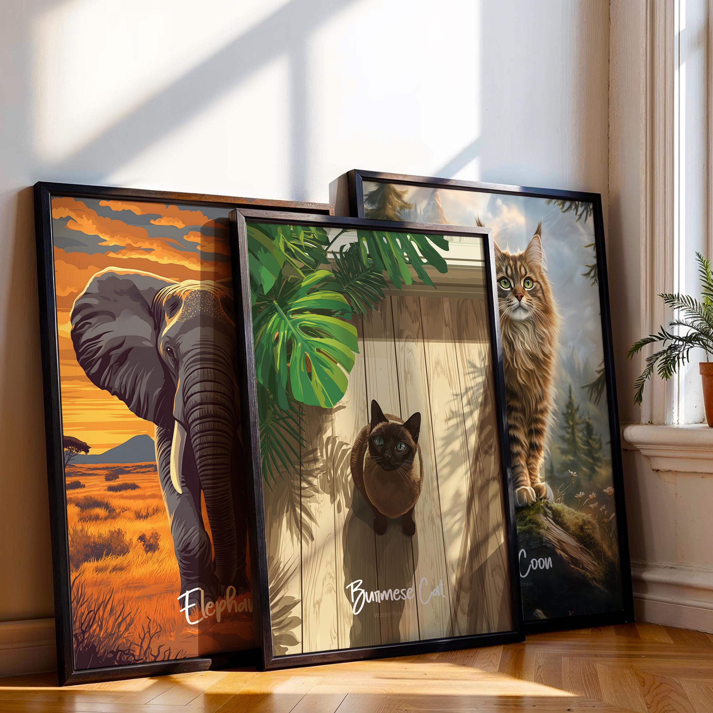 Burmese Cat Art Print: Elegant Shorthaired Cat Poster