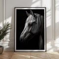 Black and White Horse Print: Elegant Wildlife Wall Art