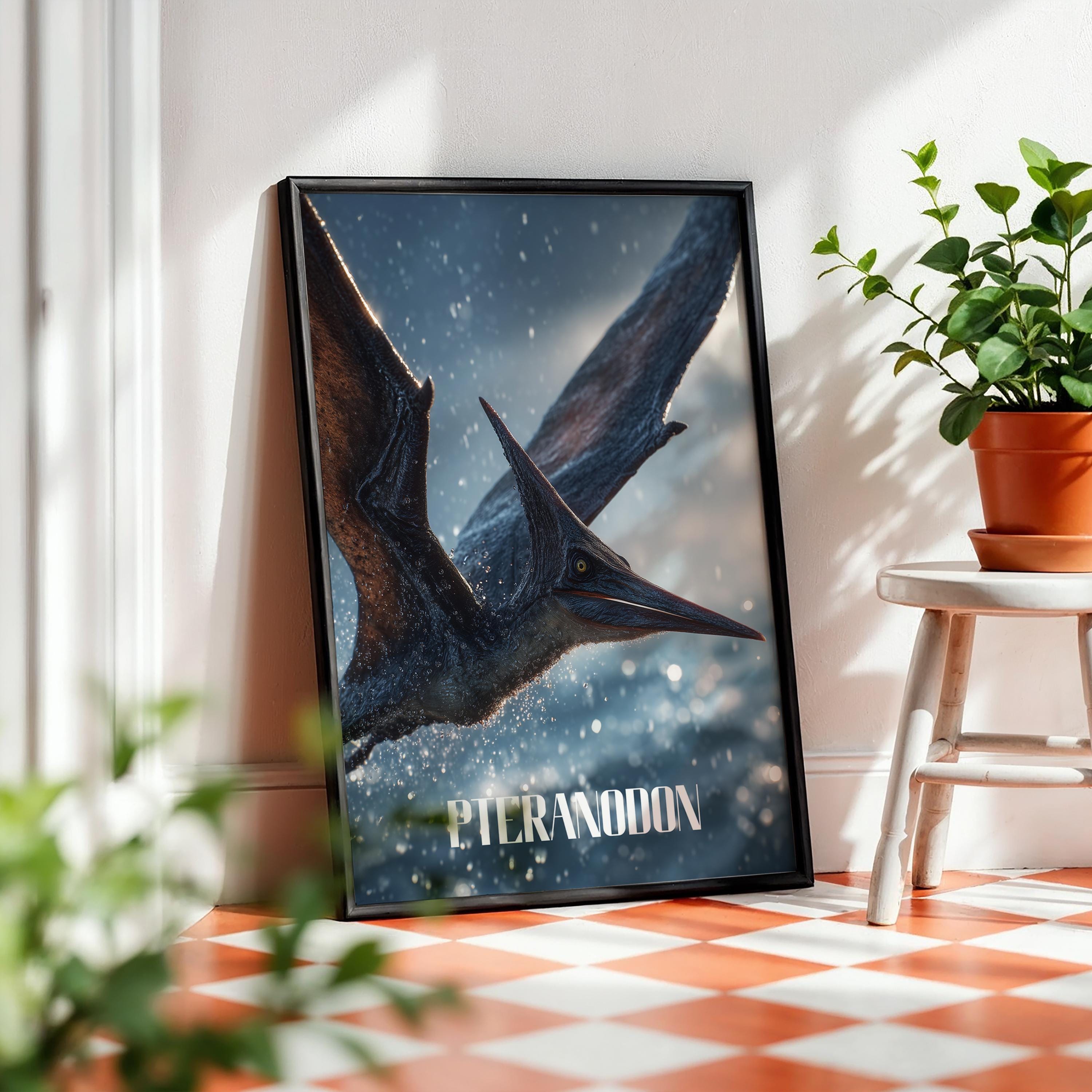 Pteranodon Poster for Kids Room – Flying Dinosaur Wall Art for Nursery or Playroom