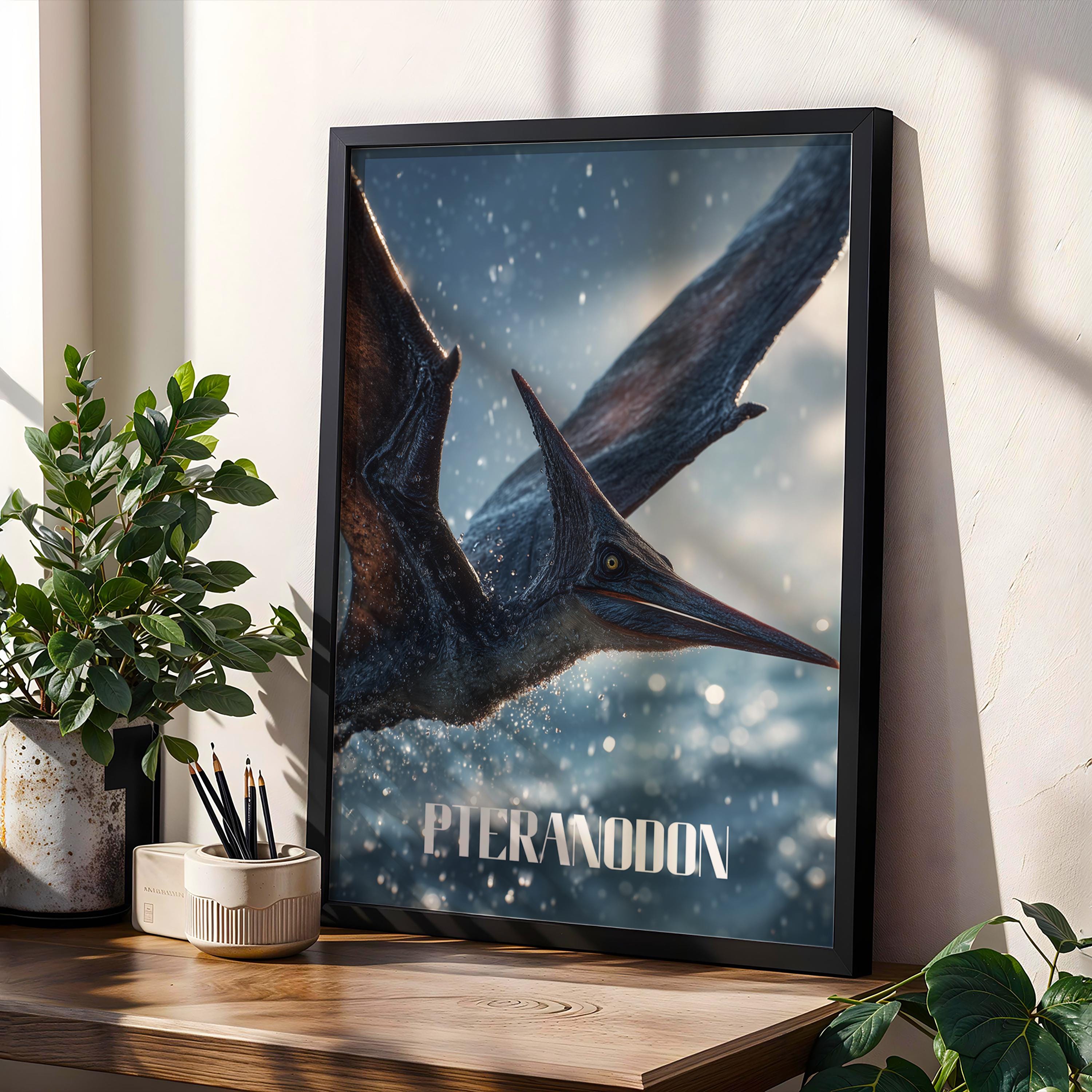Pteranodon Poster for Kids Room – Flying Dinosaur Wall Art for Nursery or Playroom