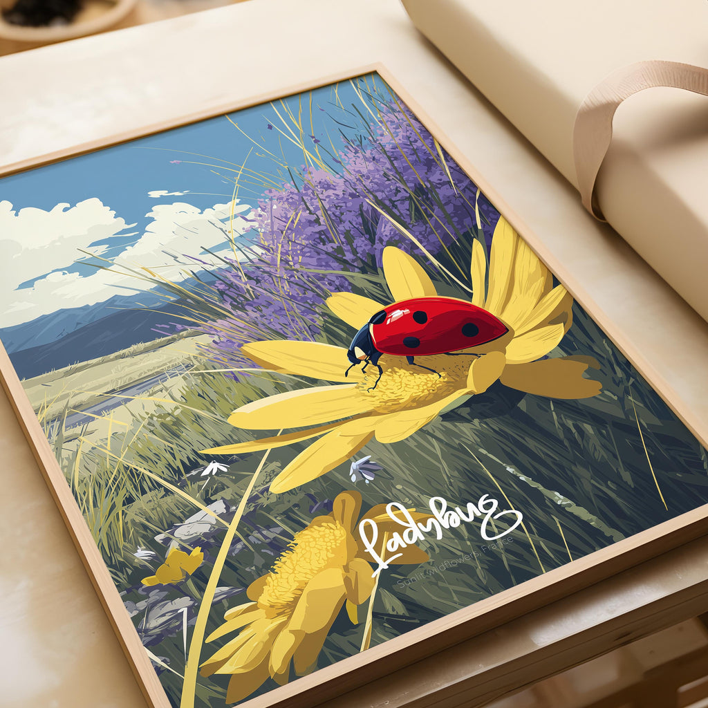 Ladybug Art Print | Kids Room, Nursery Nature Decor