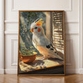 Framed Cockatiel Print: Modern Avian Wall Art