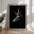 Black and White Deer Print: Elegant Wildlife Wall Art